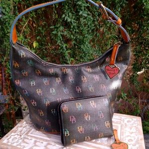 Iconic Dooney&Bourke Rainbow Satchel Purse/Wallet